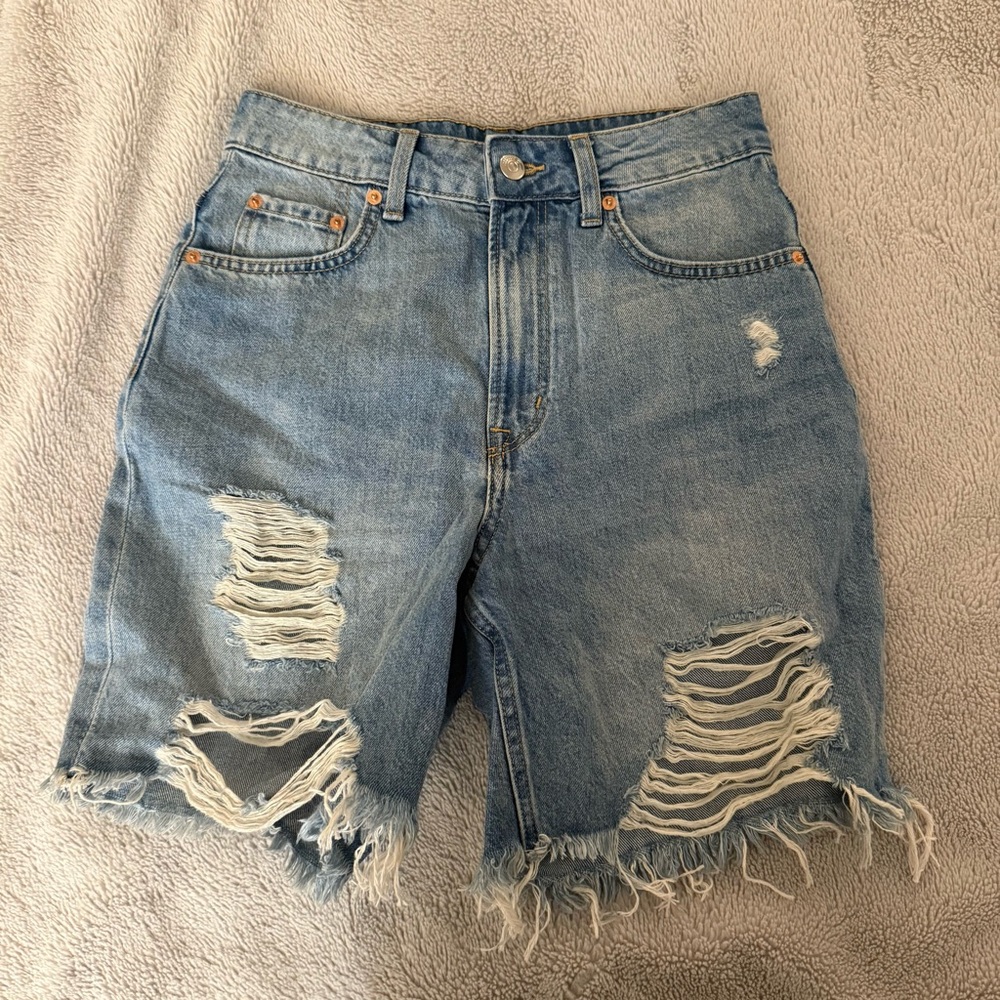 H&M Distressed Denim Shorts